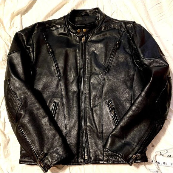 Bikers Dream Apparel Thinsulate Black Leather Biker Jacket Sz 42 Unisex Worn 2x - Picture 1 of 9